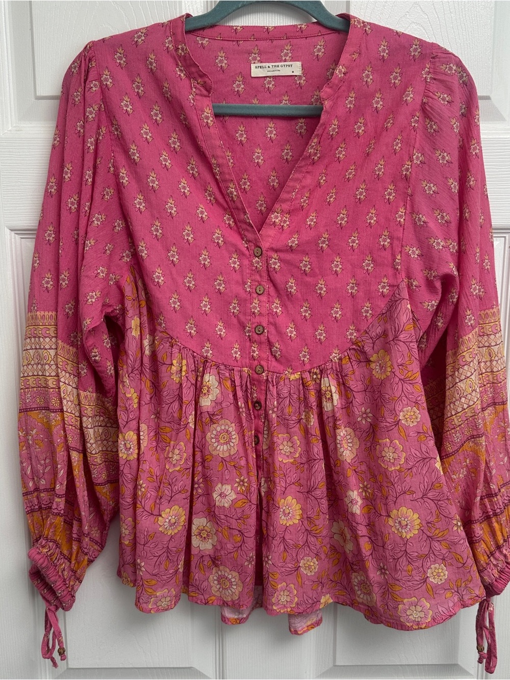 Spell Pink Printed Boho Beach Coverup - Picture 2 of 8